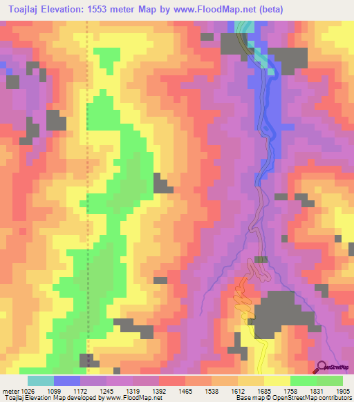 Toajlaj,Guatemala Elevation Map