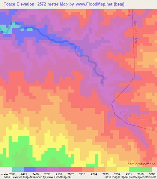 Toaca,Guatemala Elevation Map