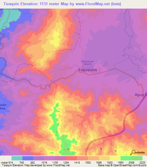 Tizaquin,Guatemala Elevation Map