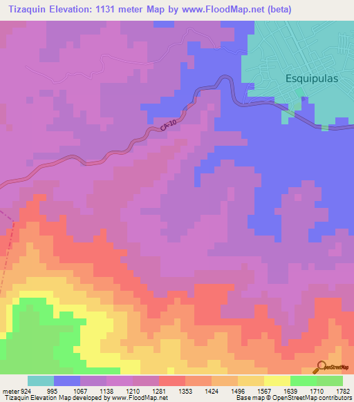 Tizaquin,Guatemala Elevation Map