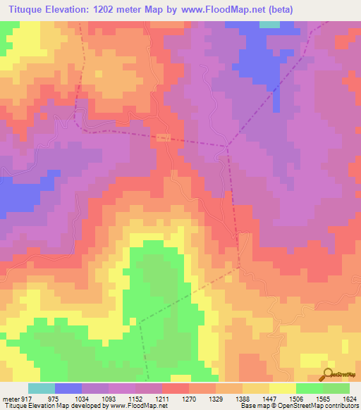 Tituque,Guatemala Elevation Map