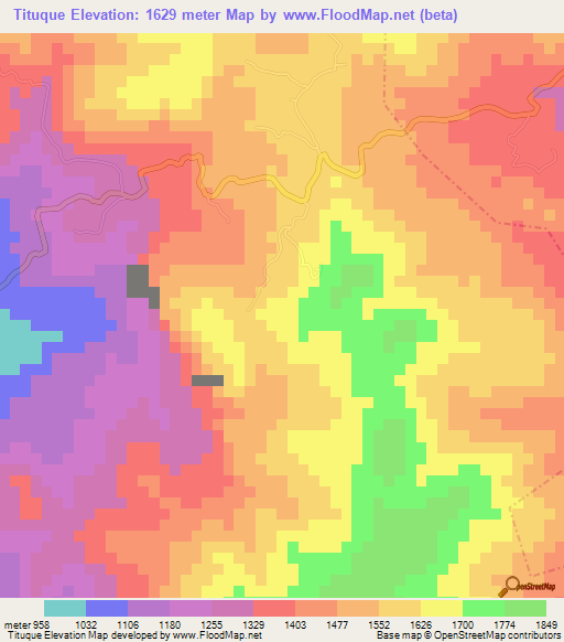 Tituque,Guatemala Elevation Map