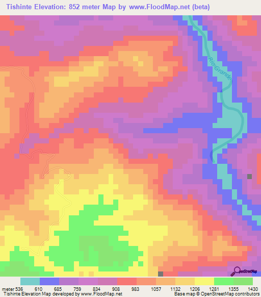 Tishinte,Guatemala Elevation Map