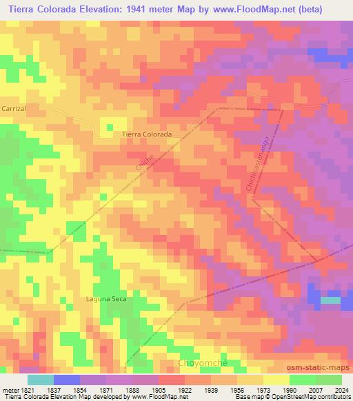 Tierra Colorada,Guatemala Elevation Map