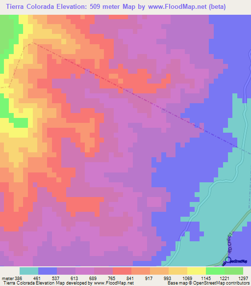 Tierra Colorada,Guatemala Elevation Map