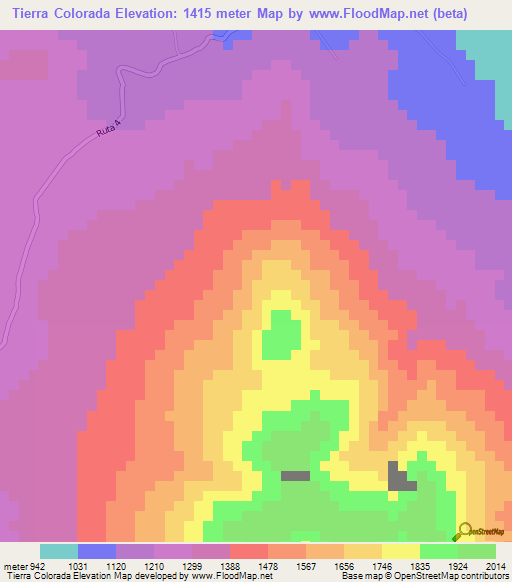 Tierra Colorada,Guatemala Elevation Map