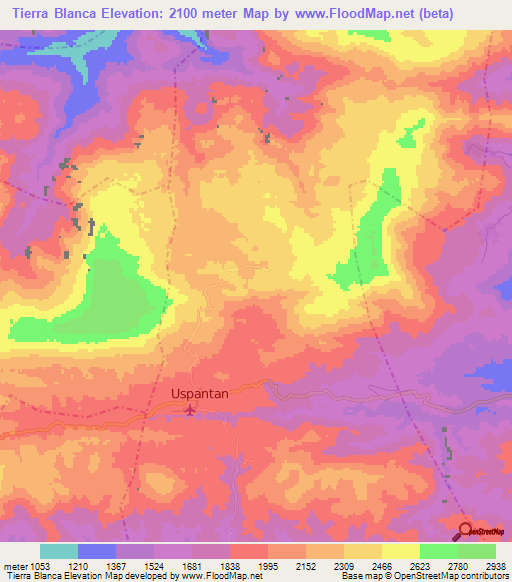 Tierra Blanca,Guatemala Elevation Map