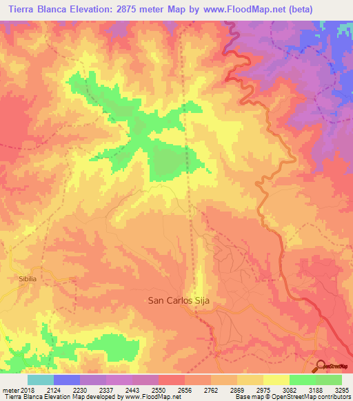 Tierra Blanca,Guatemala Elevation Map