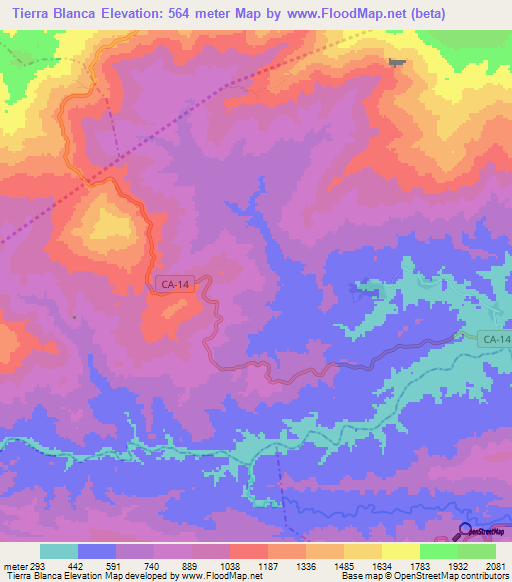 Tierra Blanca,Guatemala Elevation Map