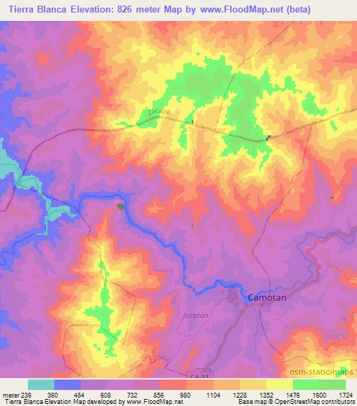 Tierra Blanca,Guatemala Elevation Map