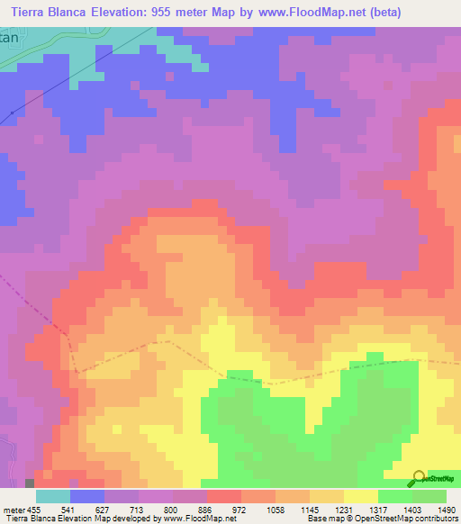 Tierra Blanca,Guatemala Elevation Map