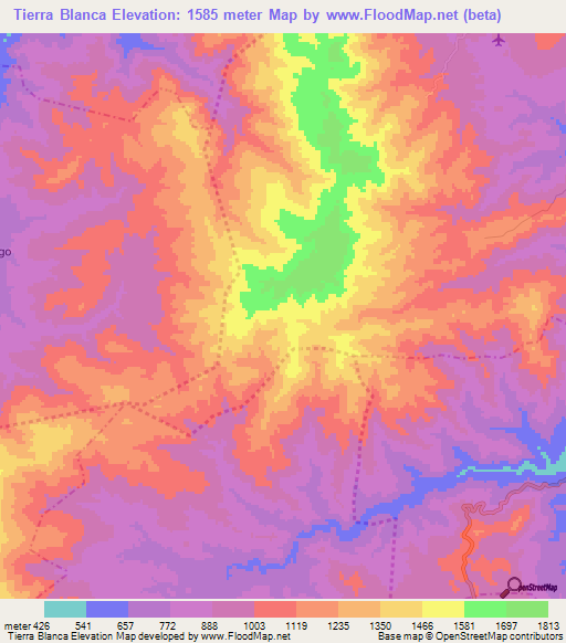 Tierra Blanca,Guatemala Elevation Map