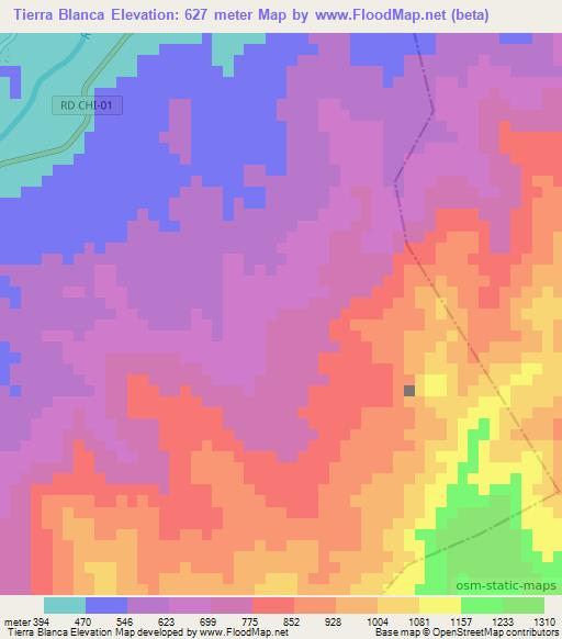 Tierra Blanca,Guatemala Elevation Map