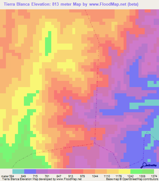 Tierra Blanca,Guatemala Elevation Map