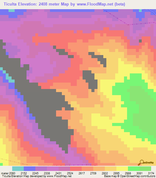 Ticulta,Guatemala Elevation Map