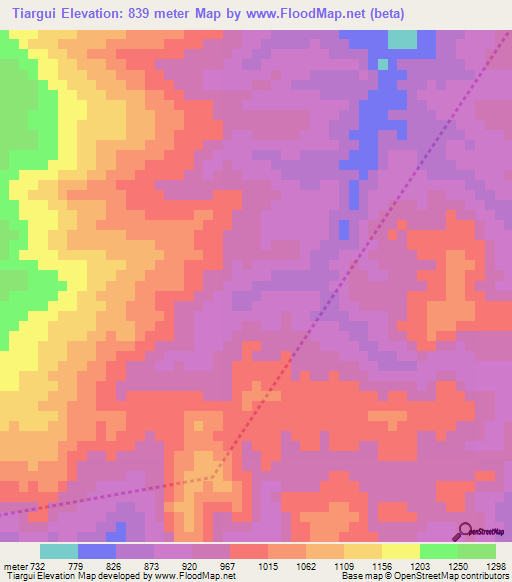 Tiargui,Guatemala Elevation Map