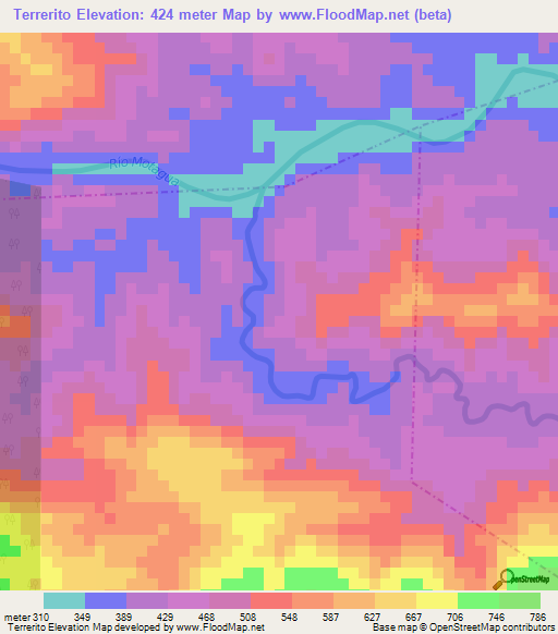 Terrerito,Guatemala Elevation Map