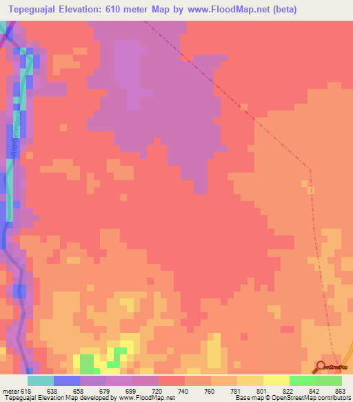 Tepeguajal,Guatemala Elevation Map