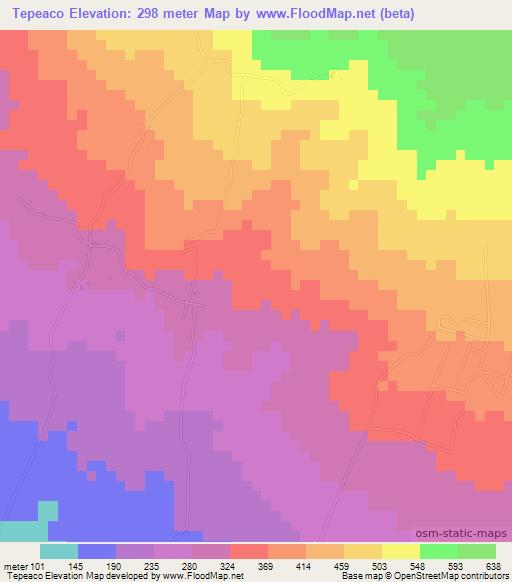 Tepeaco,Guatemala Elevation Map