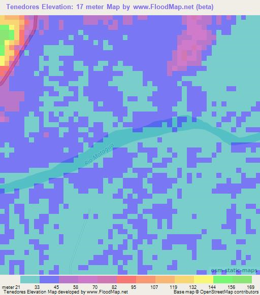 Tenedores,Guatemala Elevation Map