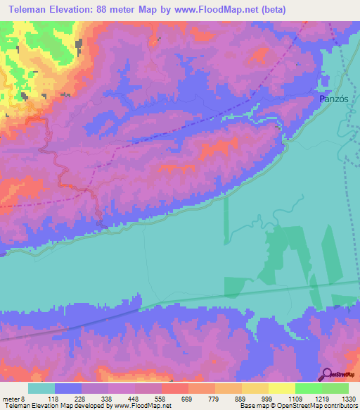 Teleman,Guatemala Elevation Map