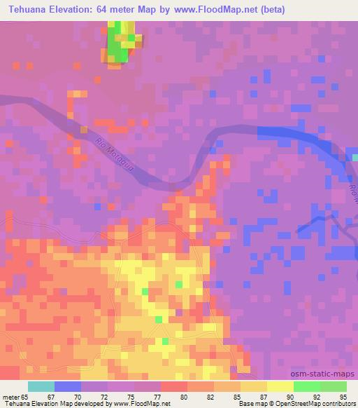 Tehuana,Guatemala Elevation Map