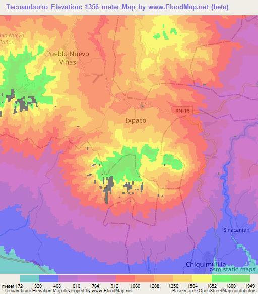 Tecuamburro,Guatemala Elevation Map