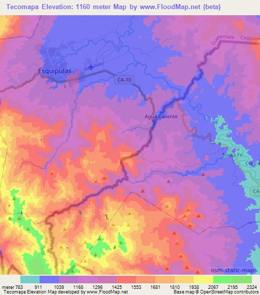 Tecomapa,Guatemala Elevation Map