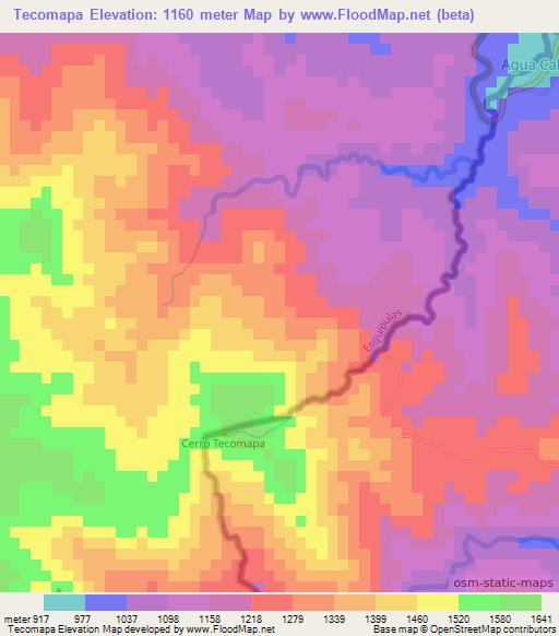 Tecomapa,Guatemala Elevation Map