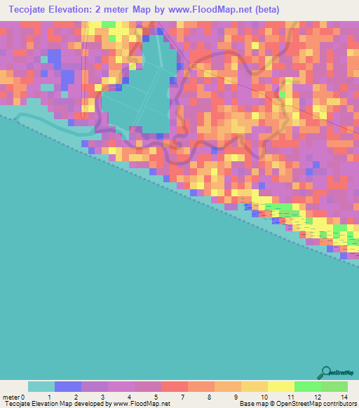 Tecojate,Guatemala Elevation Map