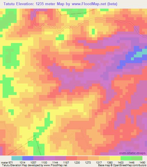 Tatutu,Guatemala Elevation Map