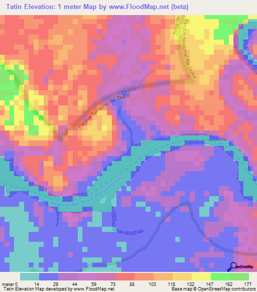 Tatin,Guatemala Elevation Map