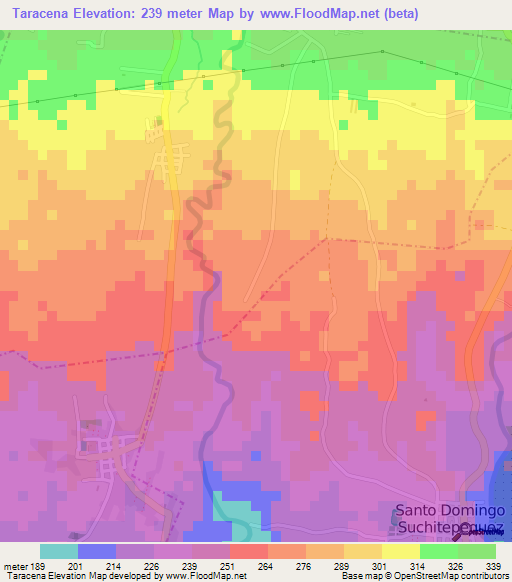 Taracena,Guatemala Elevation Map