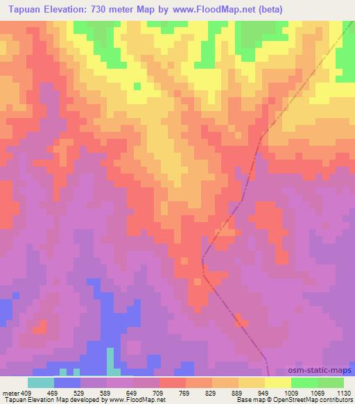 Tapuan,Guatemala Elevation Map