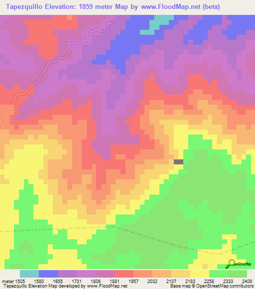 Tapezquillo,Guatemala Elevation Map