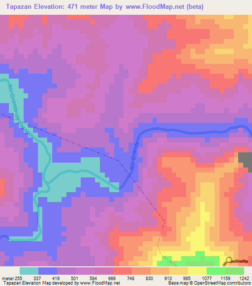 Tapazan,Guatemala Elevation Map