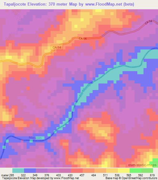 Tapaljocote,Guatemala Elevation Map