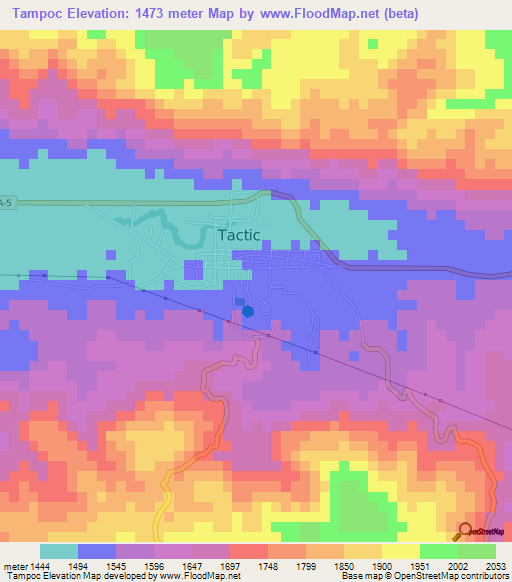 Tampoc,Guatemala Elevation Map