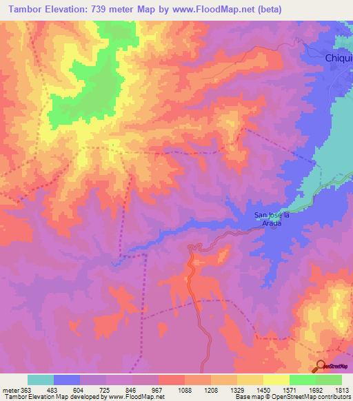 Tambor,Guatemala Elevation Map