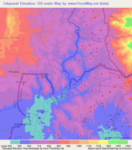 Talquezal,Guatemala Elevation Map