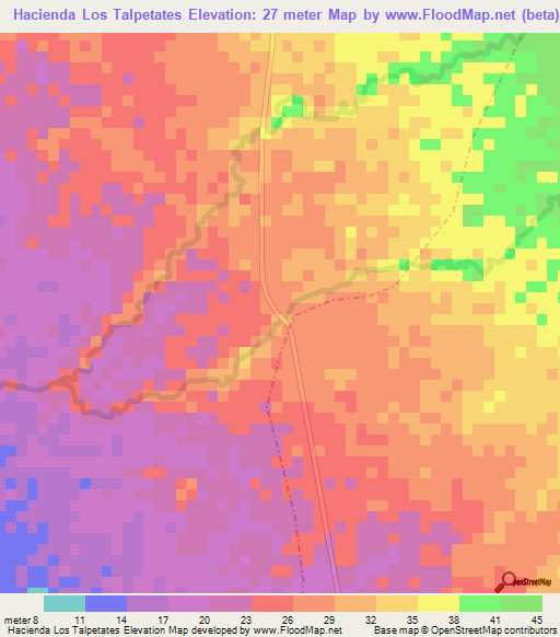 Hacienda Los Talpetates,Guatemala Elevation Map