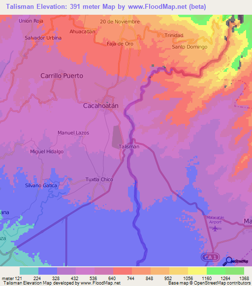 Talisman,Guatemala Elevation Map