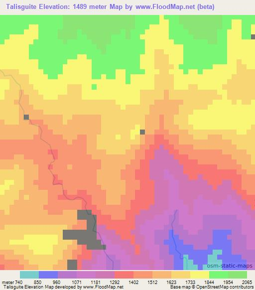 Talisguite,Guatemala Elevation Map