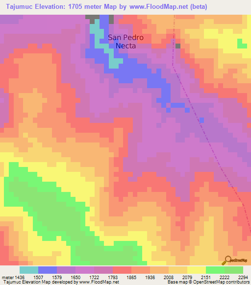 Tajumuc,Guatemala Elevation Map