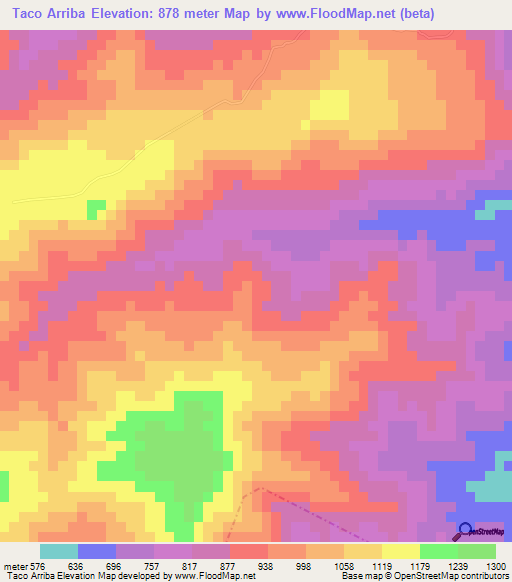 Taco Arriba,Guatemala Elevation Map