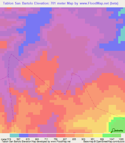 Tablon San Bartolo,Guatemala Elevation Map