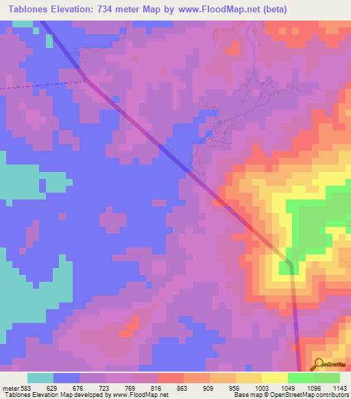 Tablones,Guatemala Elevation Map