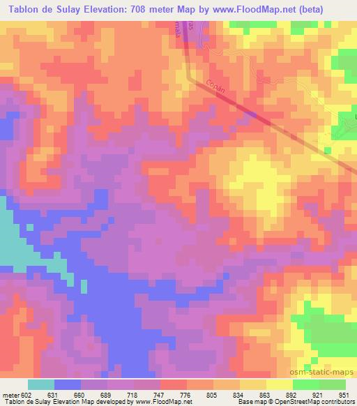 Tablon de Sulay,Guatemala Elevation Map