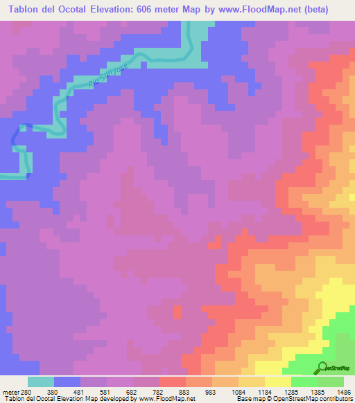 Tablon del Ocotal,Guatemala Elevation Map