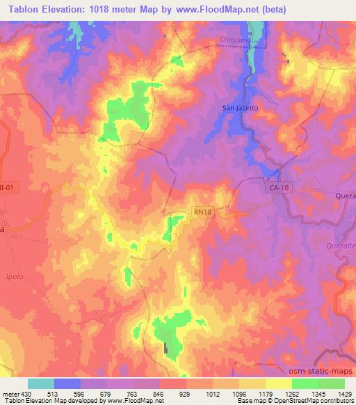 Tablon,Guatemala Elevation Map